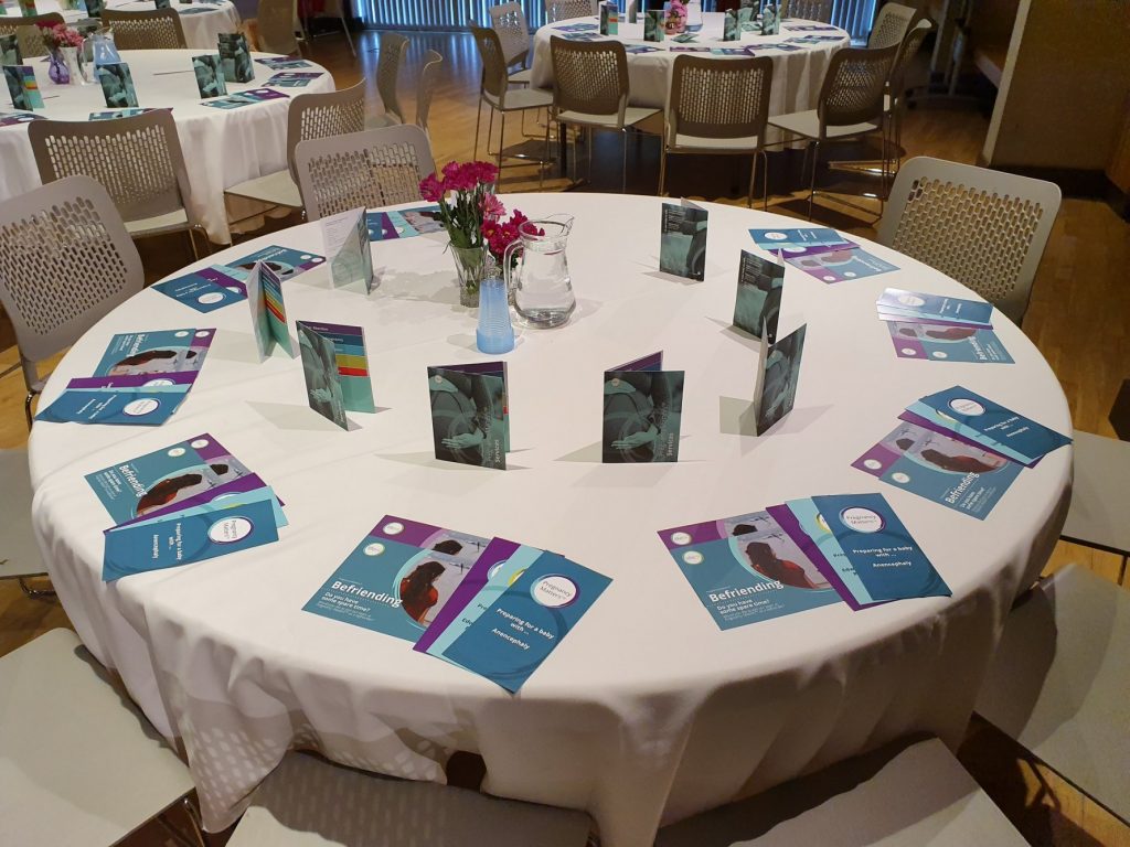 Table with leaflet for perinatal services