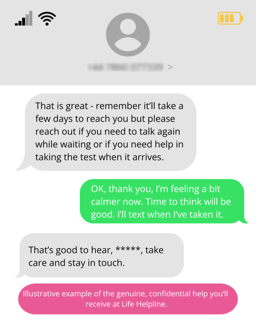 Life charity unexpected pregnancy Helpline free text message listening and free counselling service