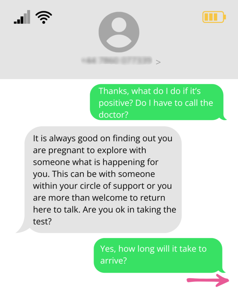 Life charity unexpected pregnancy Helpline free text message listening and free counselling service