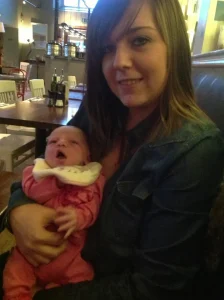 life client with baby